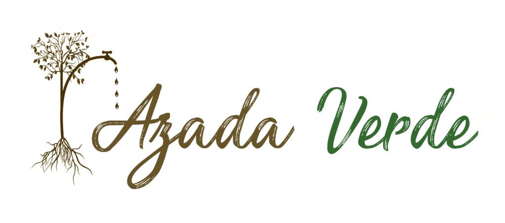 A green and brown logo for azada valley.