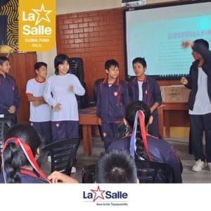 Students present on cyberbullying.